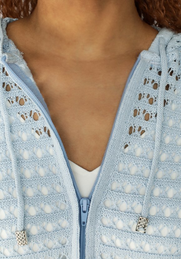 Кардиган вязаный с капюшоном на молнии шир.  580, рис. 16