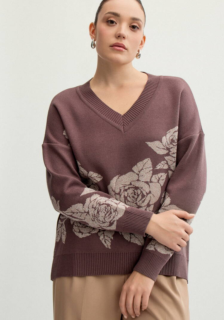 Джемпер с флористическим мотивом шир.  750, рис. 7