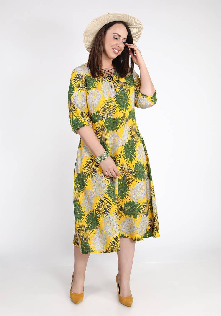 Платье миди с шнуровкой на вырезе шир.  750, рис. 5