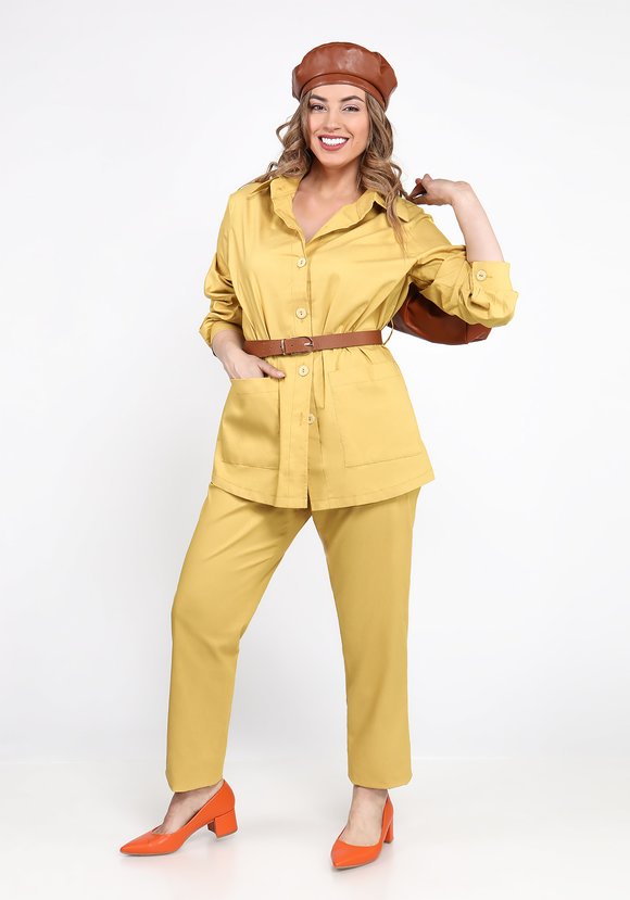 Жакет с поясом на пуговицах шир.  580, рис. 19