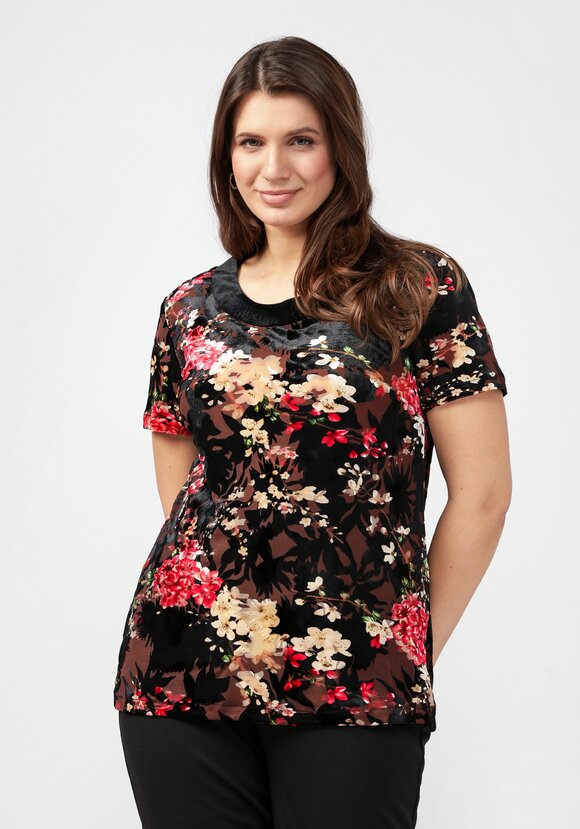 Туника с круглым вырезом и цветочным принтом шир.  580, рис. 7