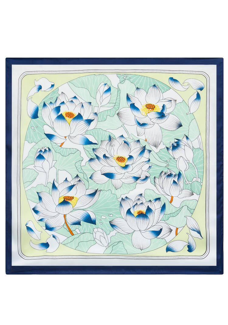 Платок Белый лотос шир.  750, рис. 2