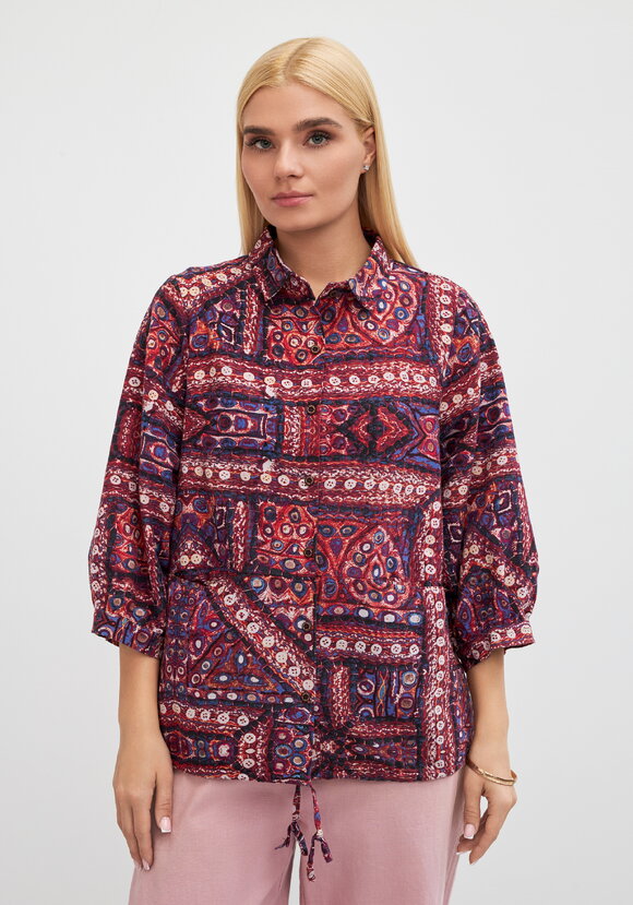 Блуза на кулиске с принтом Жанна шир.  580, рис. 4