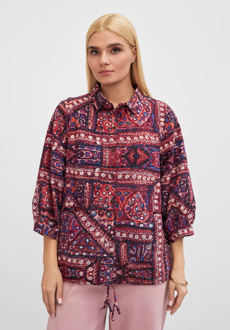 Блуза на кулиске с принтом Жанна шир.  750, рис. 4