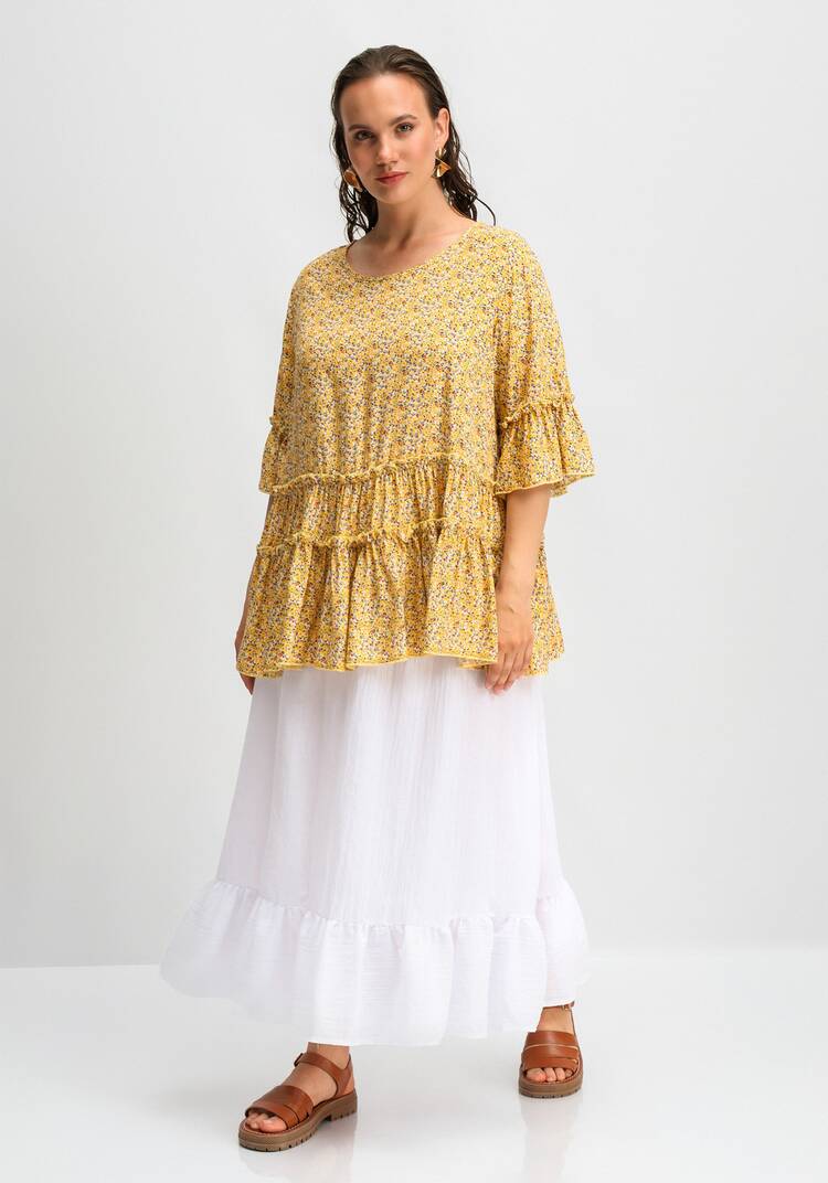 Блуза с воланом по низу и на рукавах шир.  750, рис. 17