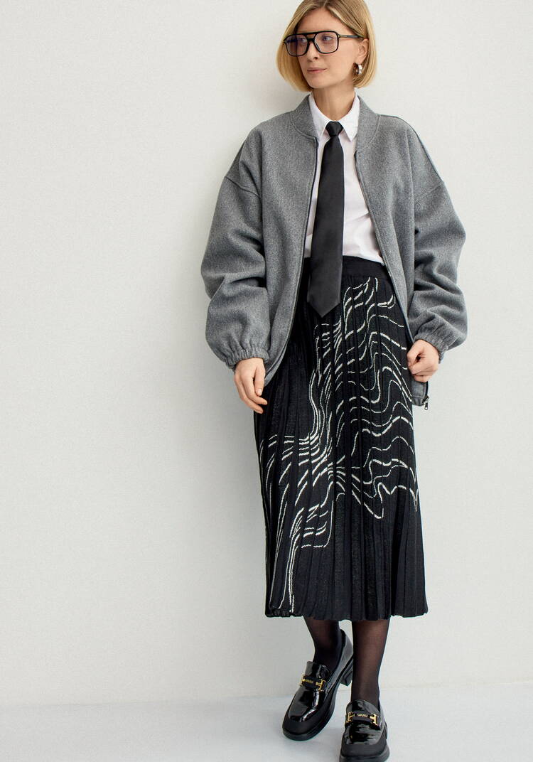 Юбка плиссе с абстрактным рисунком шир.  750, рис. 16