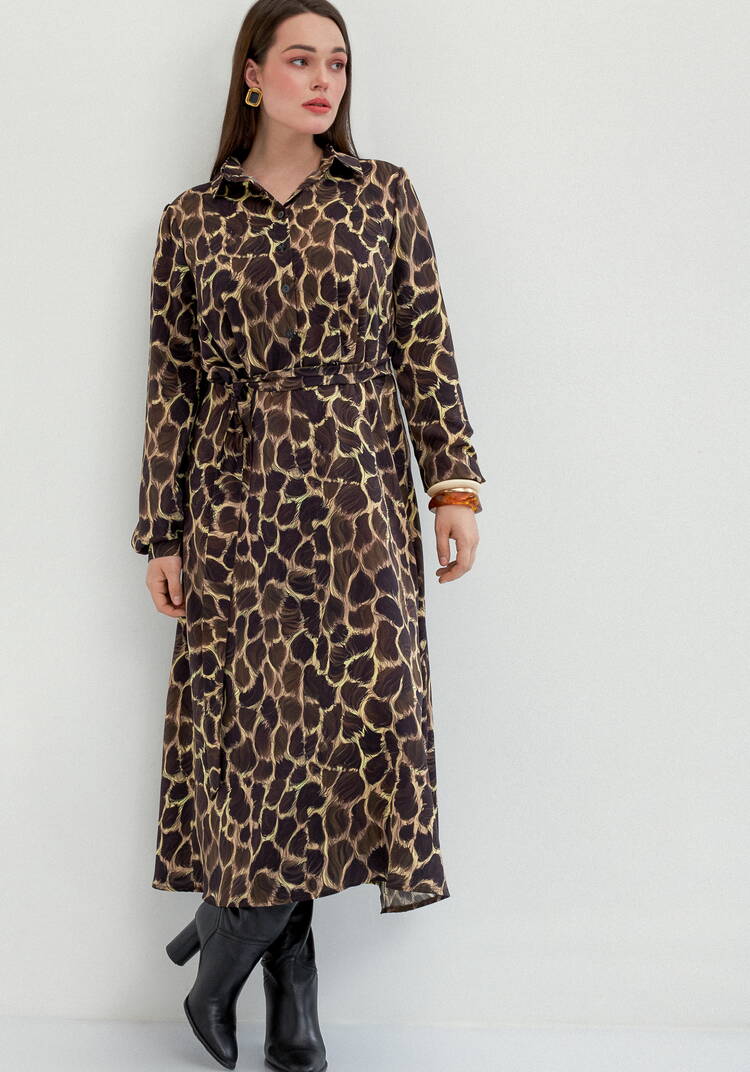 Платье-рубашка макси на пуговицах шир.  750, рис. 9