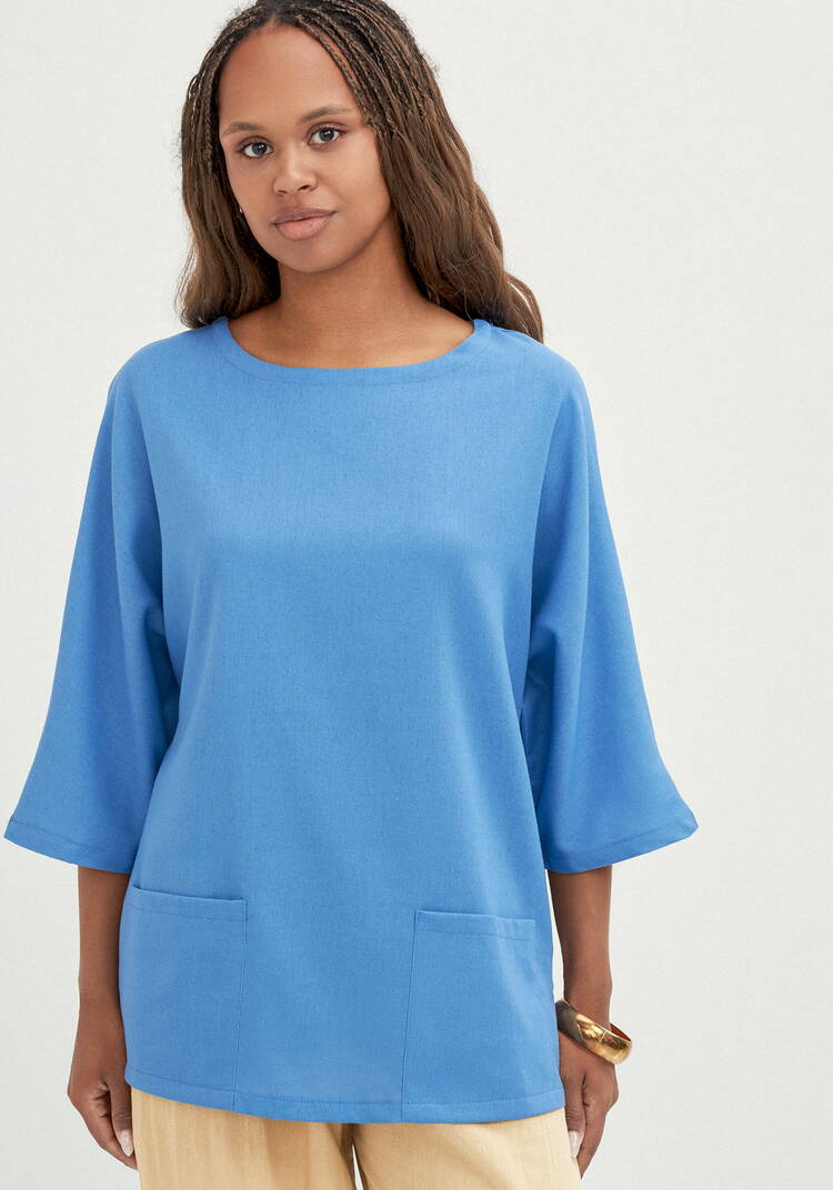 Блуза с контрастной внутренней отделкой шир.  750, рис. 20