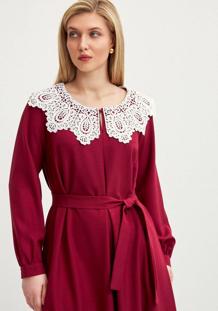 Платье свободного кроя с кружевным воротником шир.  750, рис. 2