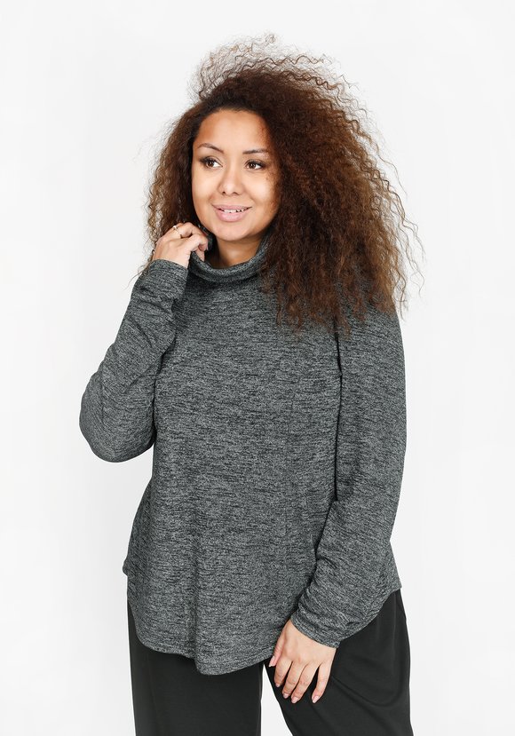 Водолазка со сборкой на плече шир.  580, рис. 1