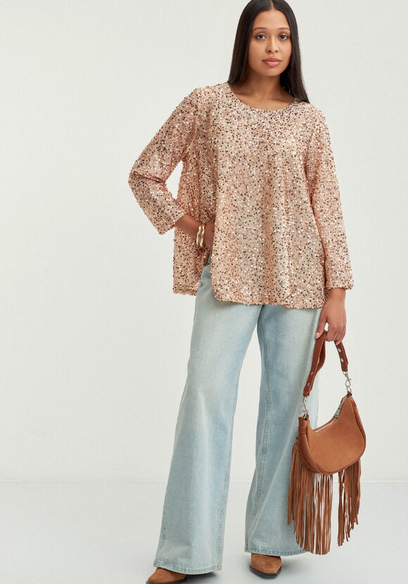 Блуза с мерцающими пайетками шир.  580, рис. 7