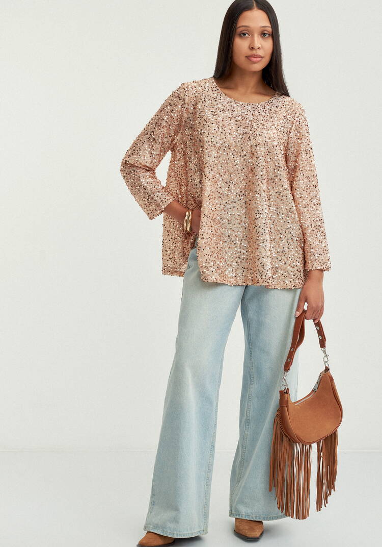 Блуза с мерцающими пайетками шир.  750, рис. 7