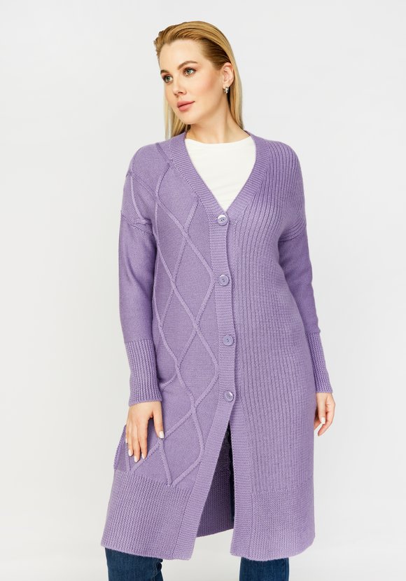 Кардиган с объёмным орнаментом шир.  580, рис. 21