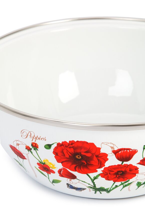 Миска эмалированная Красные маки шир.  580, рис. 3