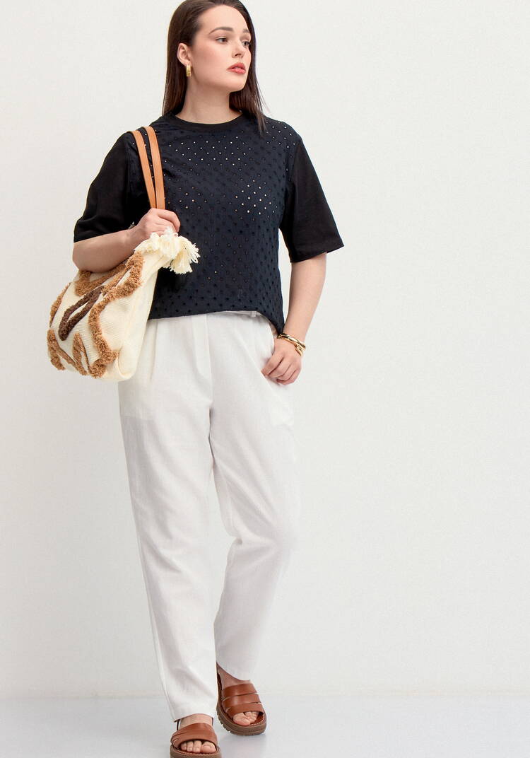 Брюки изо льна длиной 7/8 шир.  750, рис. 14