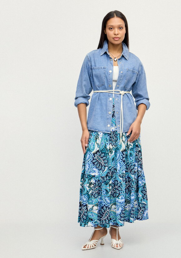 Юбка с воланами и принтом шир.  580, рис. 6