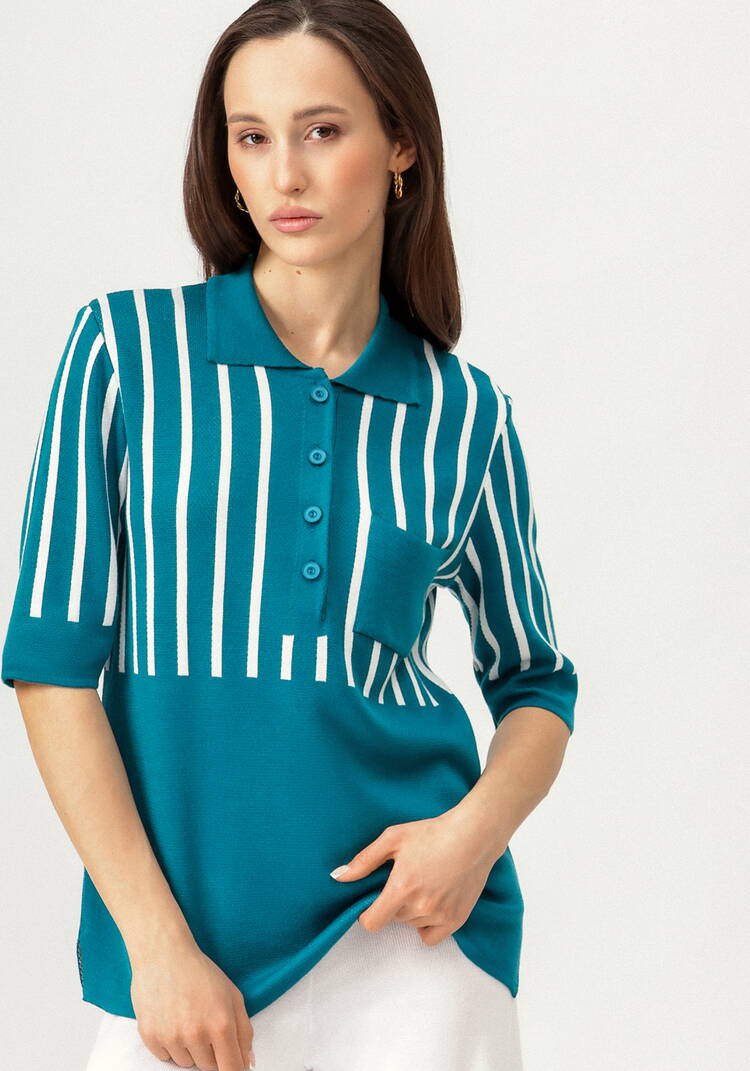 Джемпер-поло с вертикальной полосой шир.  750, рис. 12