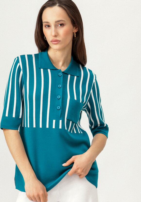 Джемпер-поло с вертикальной полосой шир.  580, рис. 12