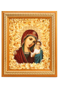 Икона Янтарная Неувядаемый цвет 14х17см.