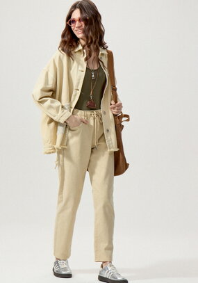 Джинсы с резинкой по поясу