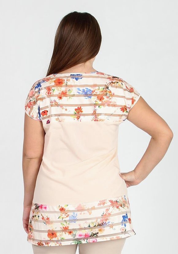 Блуза с цветочными вставками шир.  580, рис. 11