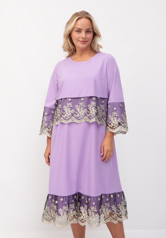 Платье с отделкой кружевом шир.  580, рис. 14