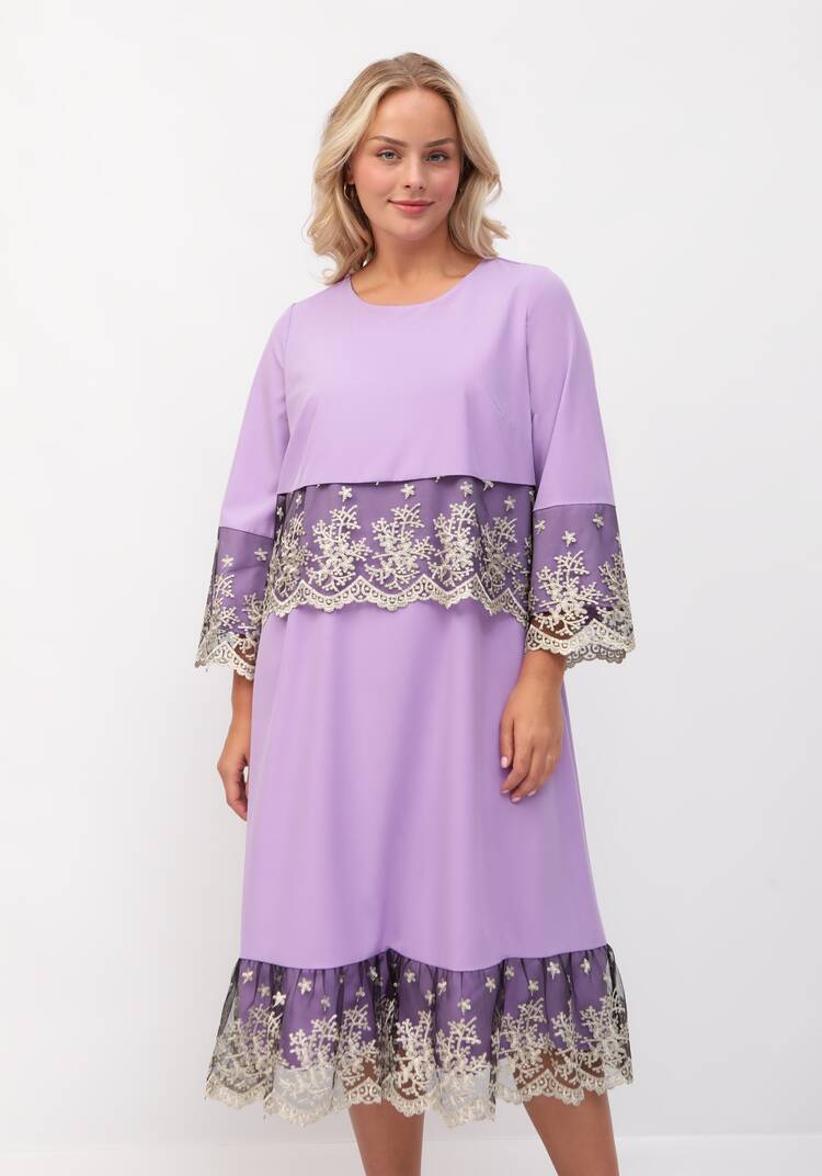 Платье с отделкой кружевом шир.  750, рис. 14