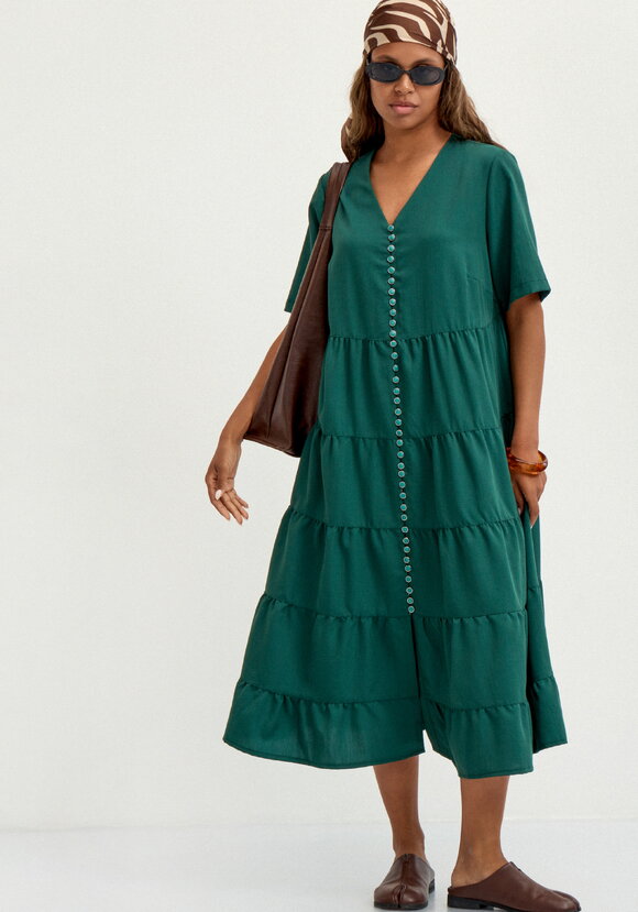 Платье многоярусное свободное шир.  580, рис. 7