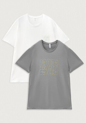 Комплект футболок с лаконичным принтом, 2 шт.