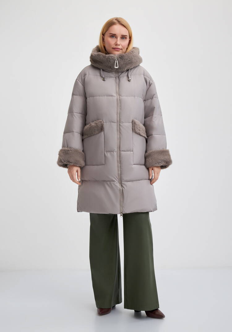 Пальто с меховой опушкой под норку шир.  750, рис. 10