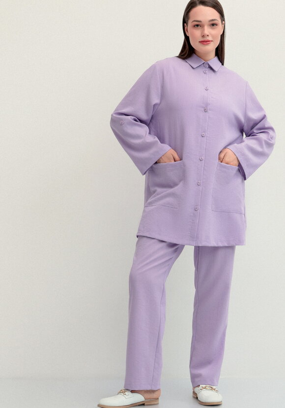 Рубашка на пуговицах свободного кроя шир.  580, рис. 2