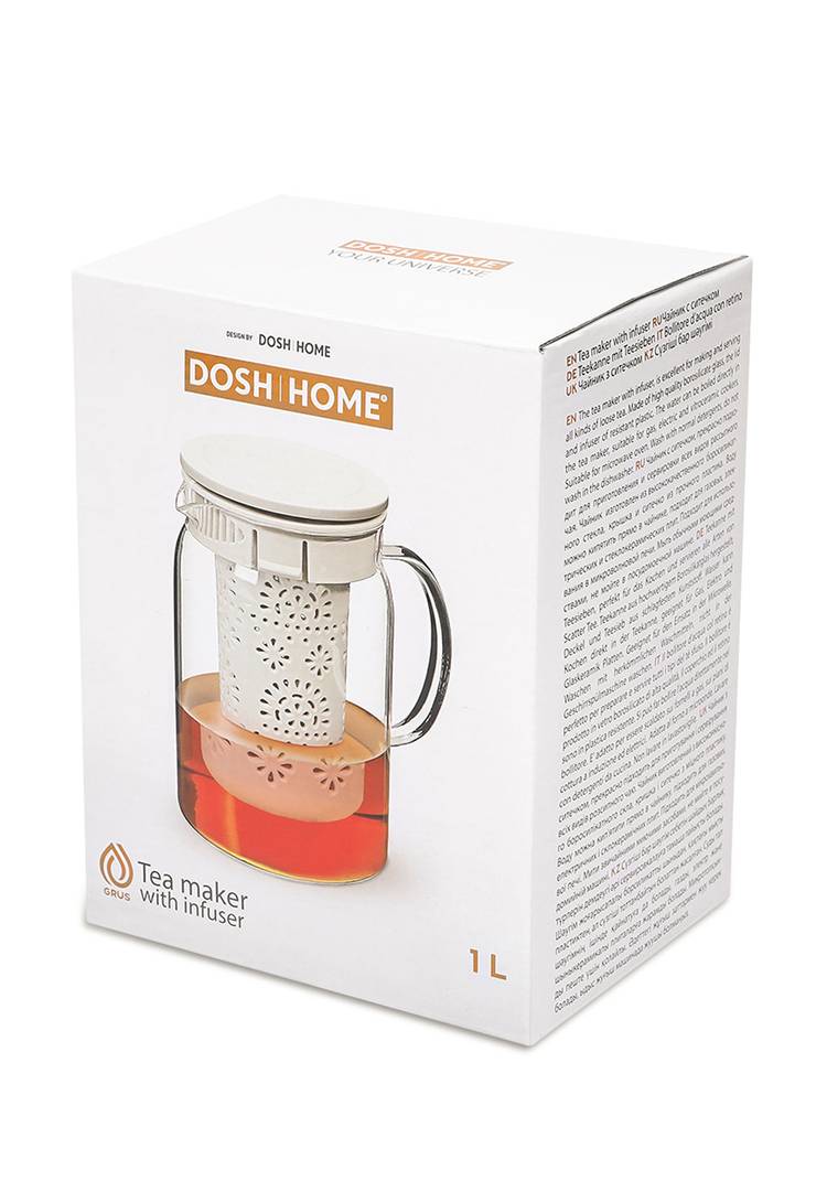 DOSH HOME Чайник с ситечком GRUS, серый шир.  750, рис. 3