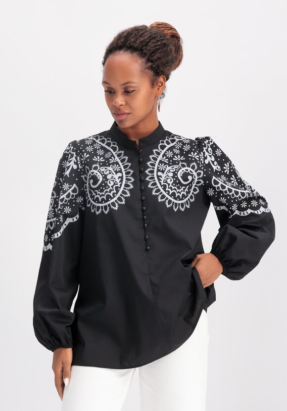 Блуза с этническим принтом шир.  580, рис. 1