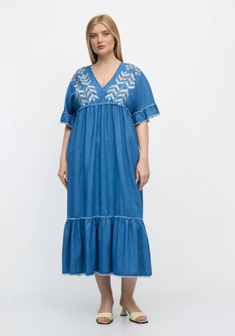 Платье бохо с вышивкой шир.  750, рис. 4