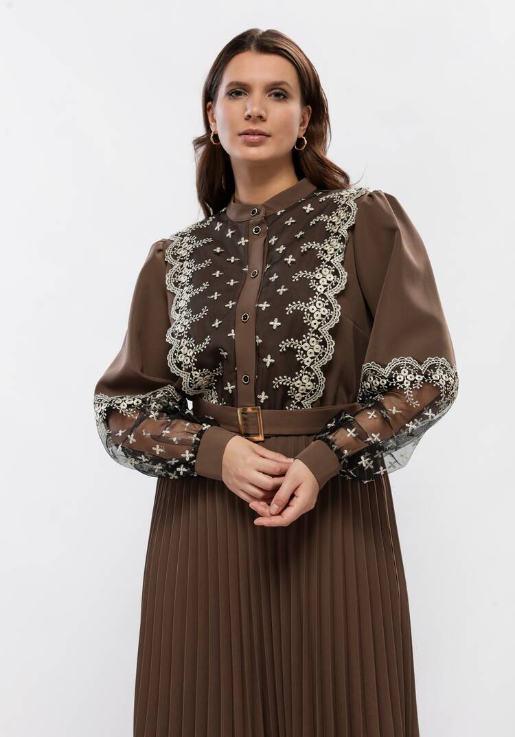 Платье с ажурным кружевом шир.  750, рис. 9