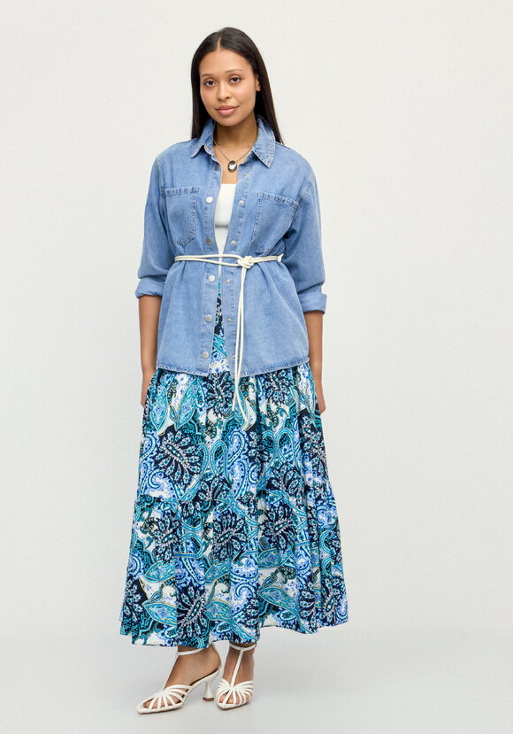 Юбка с воланами и принтом шир.  580, рис. 1