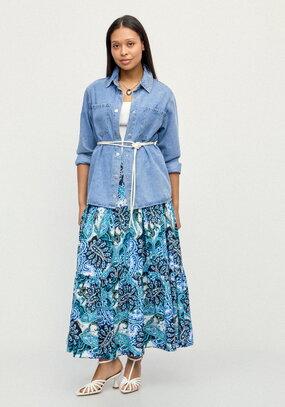 Юбка с воланами и принтом