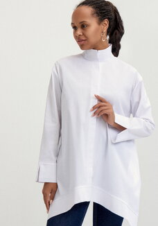 Рубашка с отложным воротом стойкой