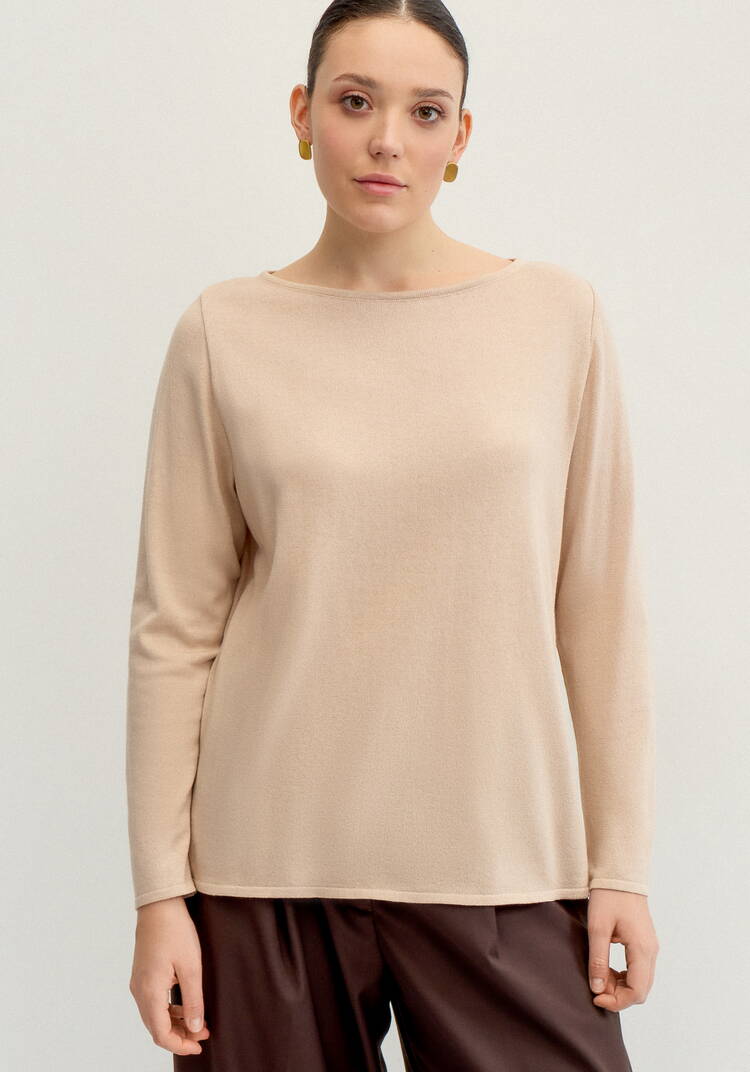 Джемпер свободный с горлом лодочкой шир.  750, рис. 3