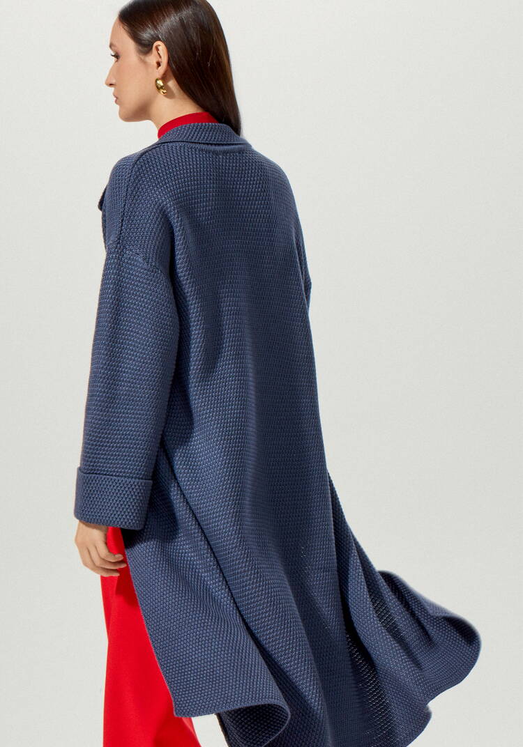 Пальто женское структурной вязки шир.  750, рис. 20