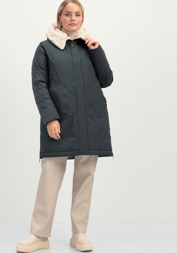 Куртка с меховым капюшоном на молнии шир.  580, рис. 18