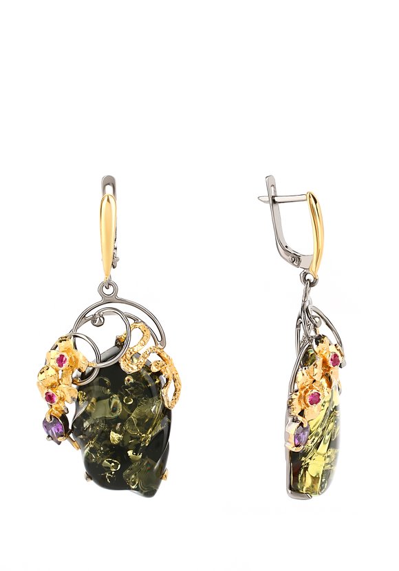 Серьги серебряные Флориана шир.  580, рис. 2