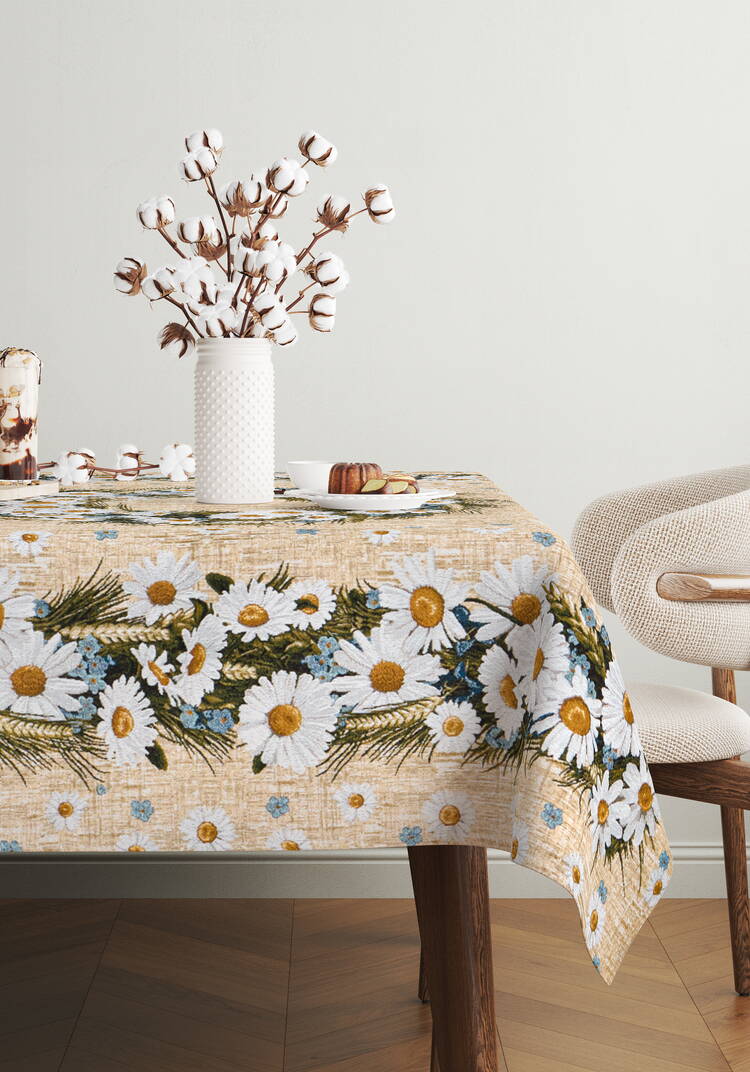 Скатерть гобеленовая Ромашковое лето шир.  750, рис. 1