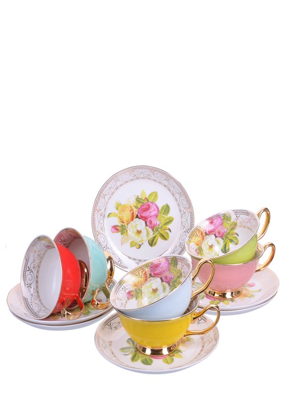 Фарфоровый чайный сервиз, на 6 персон шир.  580, рис. 1