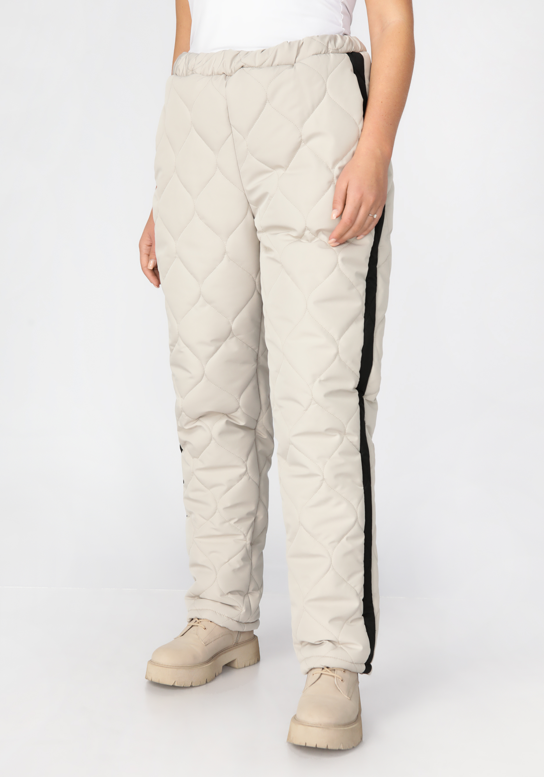 

Брюки утепленные с лампасом, Белый