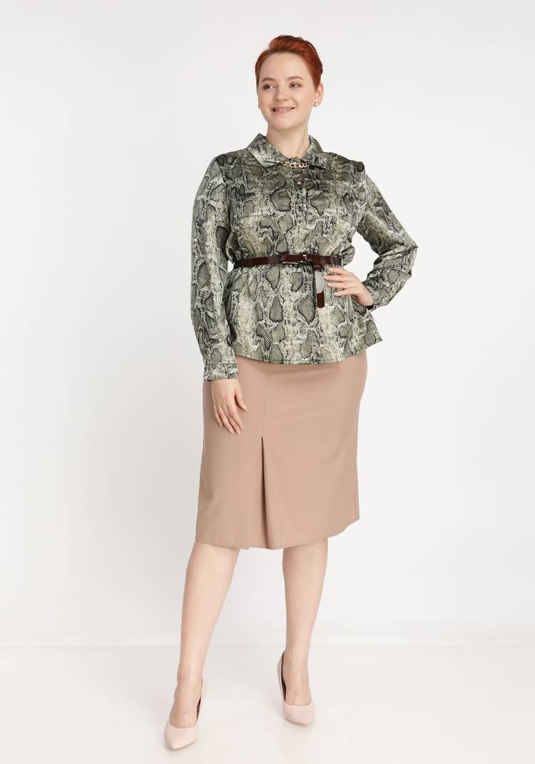 Блуза со змеиным принтом шир.  750, рис. 4