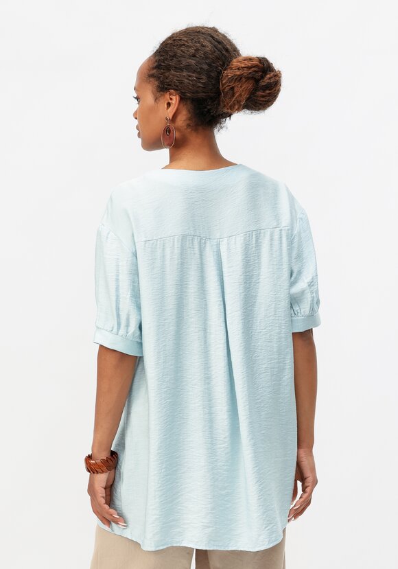 Блуза свободная с декоративными завязками шир.  580, рис. 19