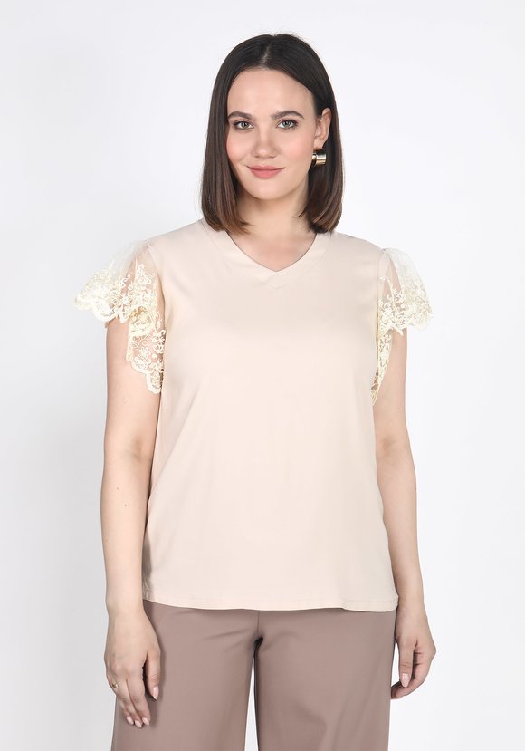 Блуза с прозрачными рукавами шир.  580, рис. 1