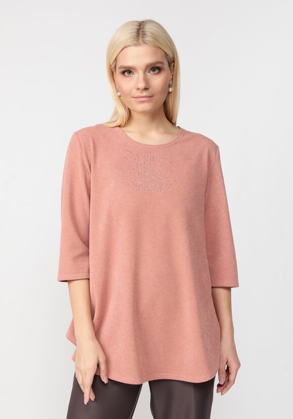 Блуза с метанитью и декором на груди шир.  580, рис. 23