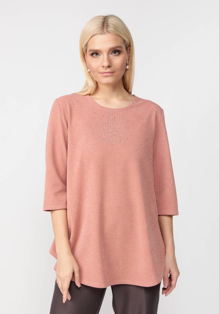 Блуза с метанитью и декором на груди шир.  750, рис. 23